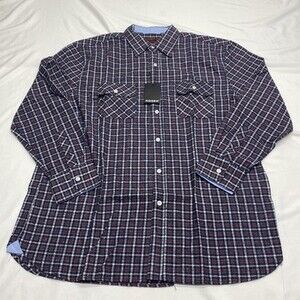 RQQBA Mens SZ XXL Multi  Color Long Sleeve Plaid Flannel Button Down Shirt NEW